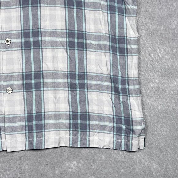 Tommy Bahama Zamora Plaid Silk Shirt Men XXL Gray Green Short Sleeve - Picture 4 of 13